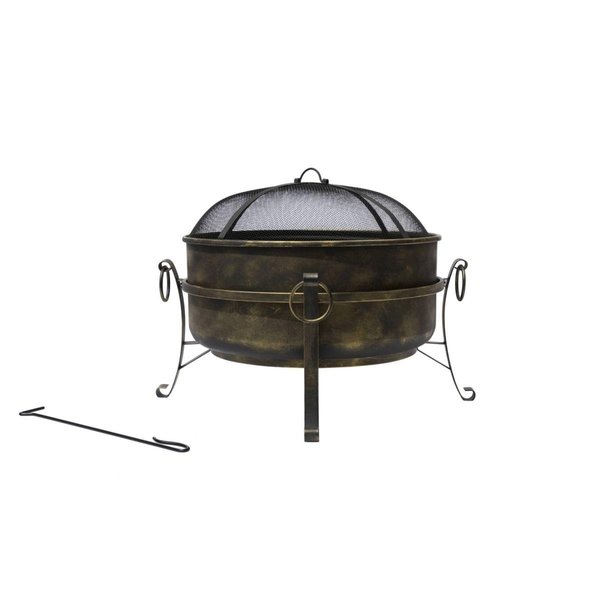 Blue Wave Blue Wave NU6917 24 in. All-Weather Outdoor Laguna Steel Cauldron Fire Pit; Black & Bronze NU6917